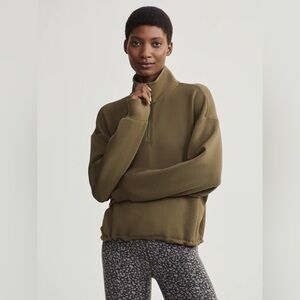 VARLEY Sian Quarterzip Pullover in Dark Olive M